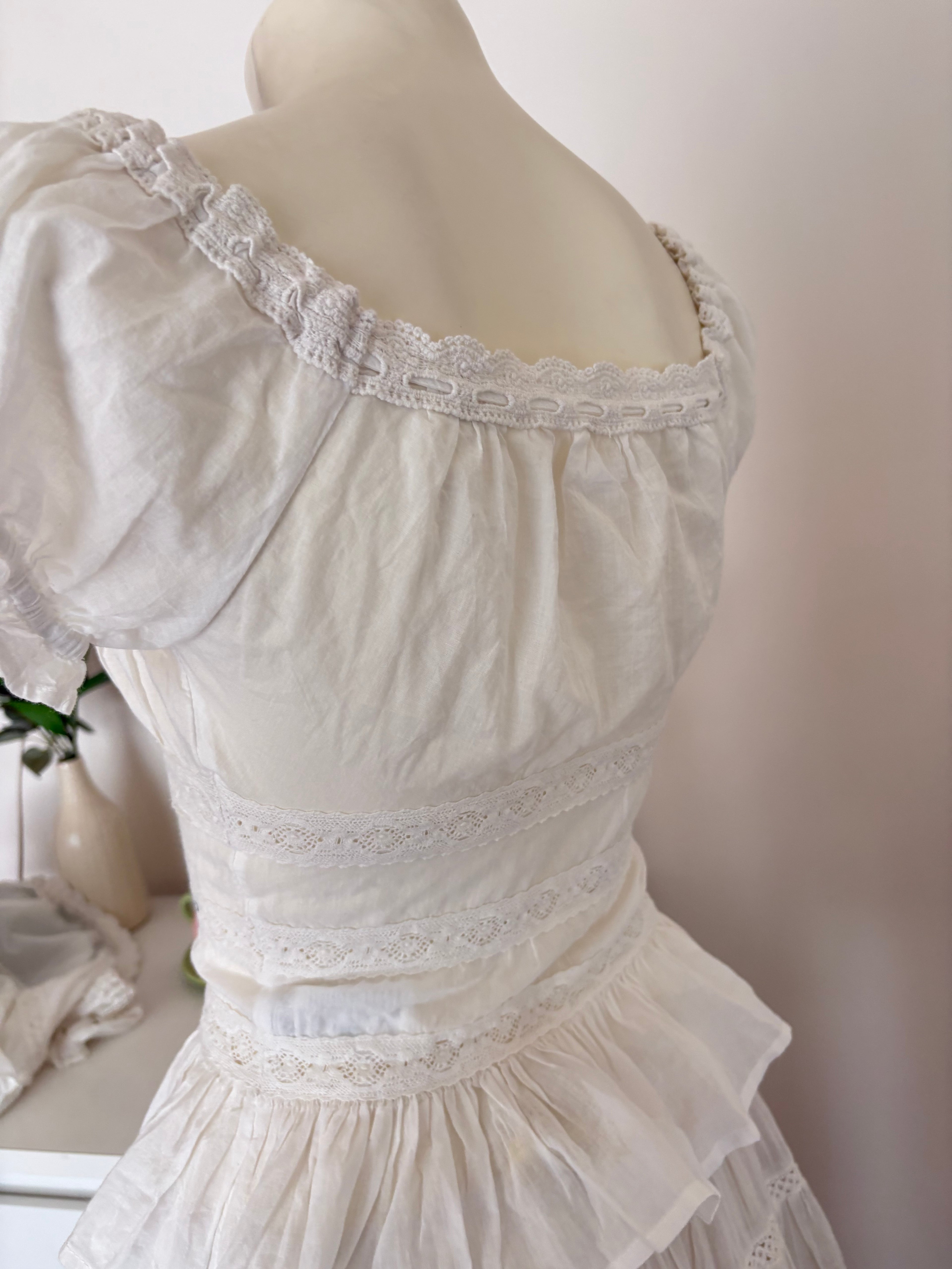 White ribbon detail top