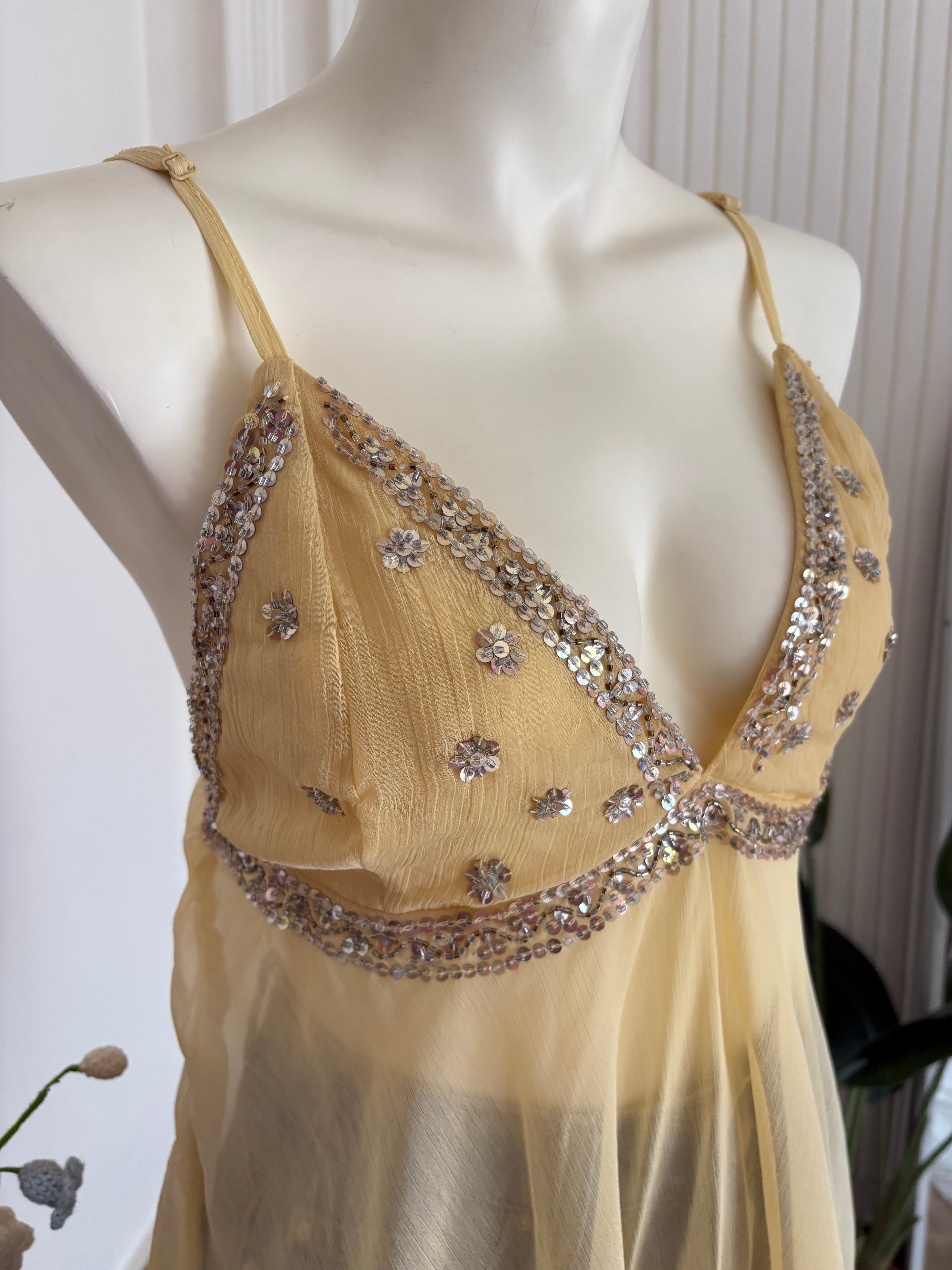 Light yellow chiffon top