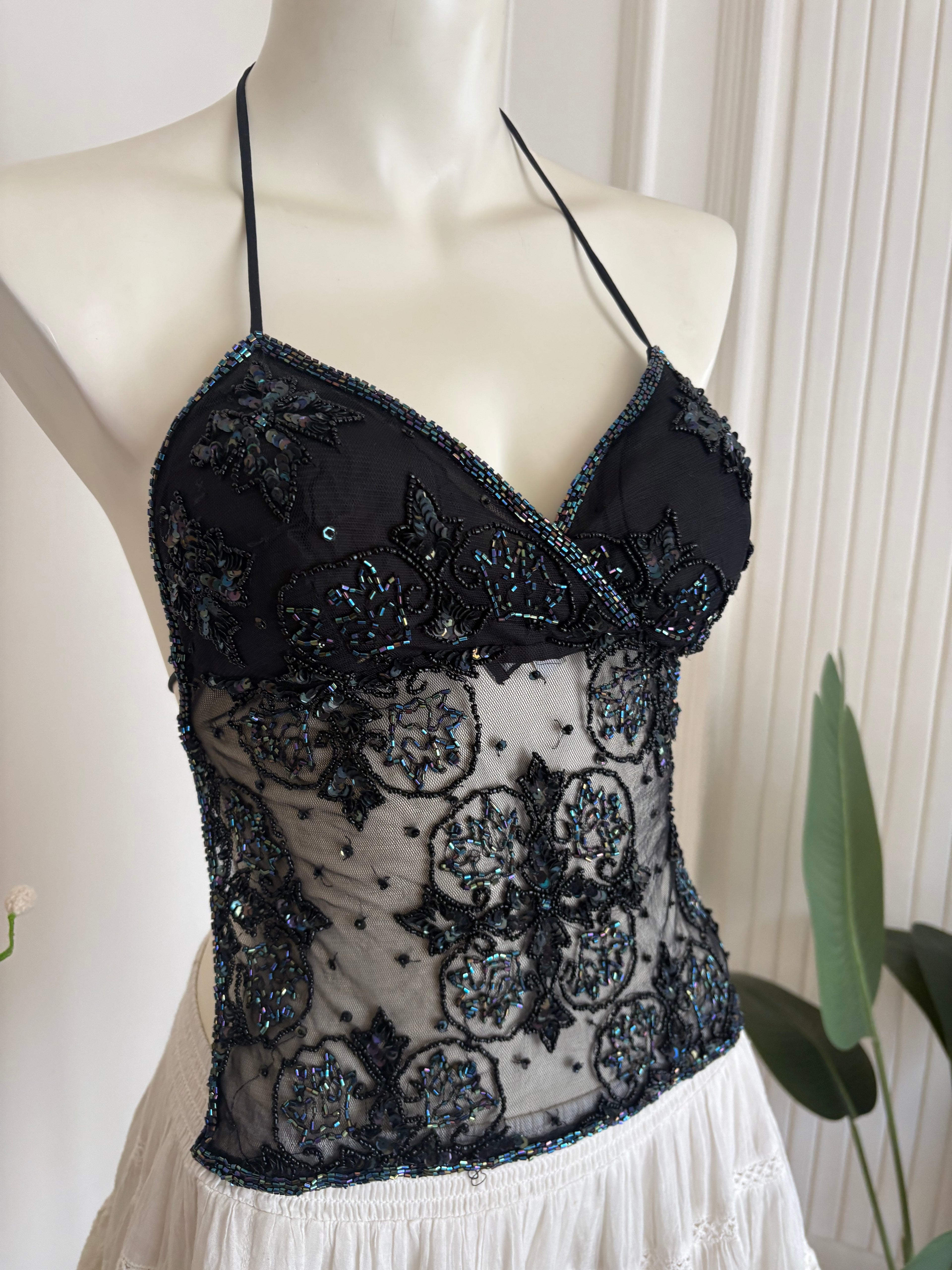 Padded sequin top