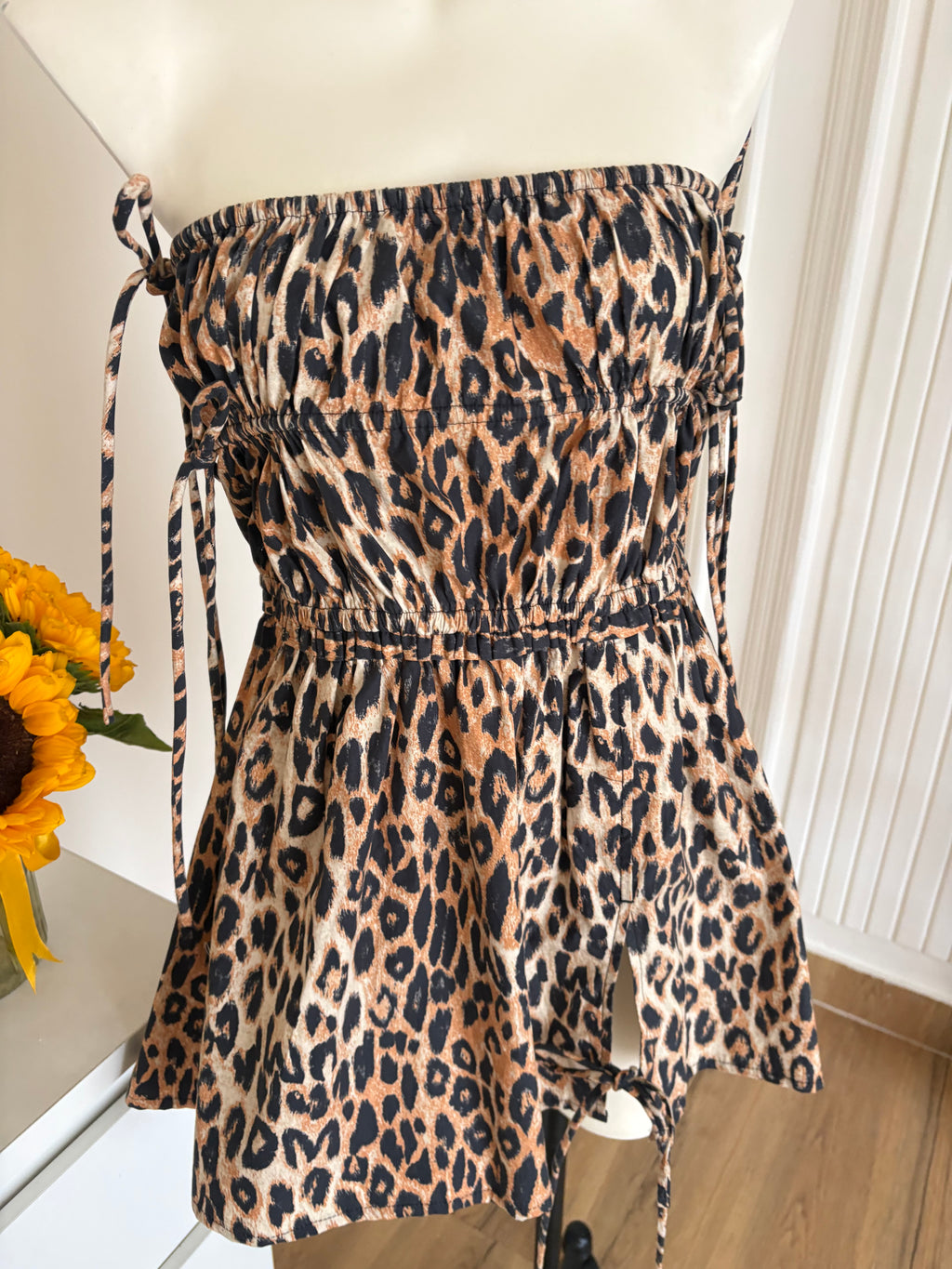 Leopard print damson madder dress