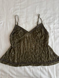Olive green beaded top