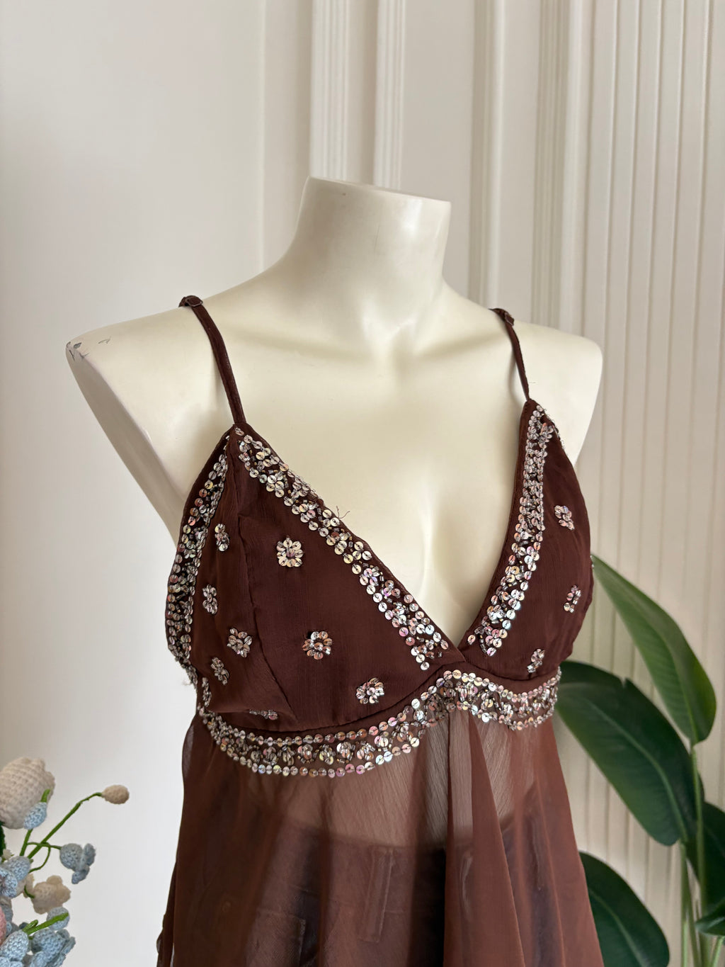Brown chiffon top