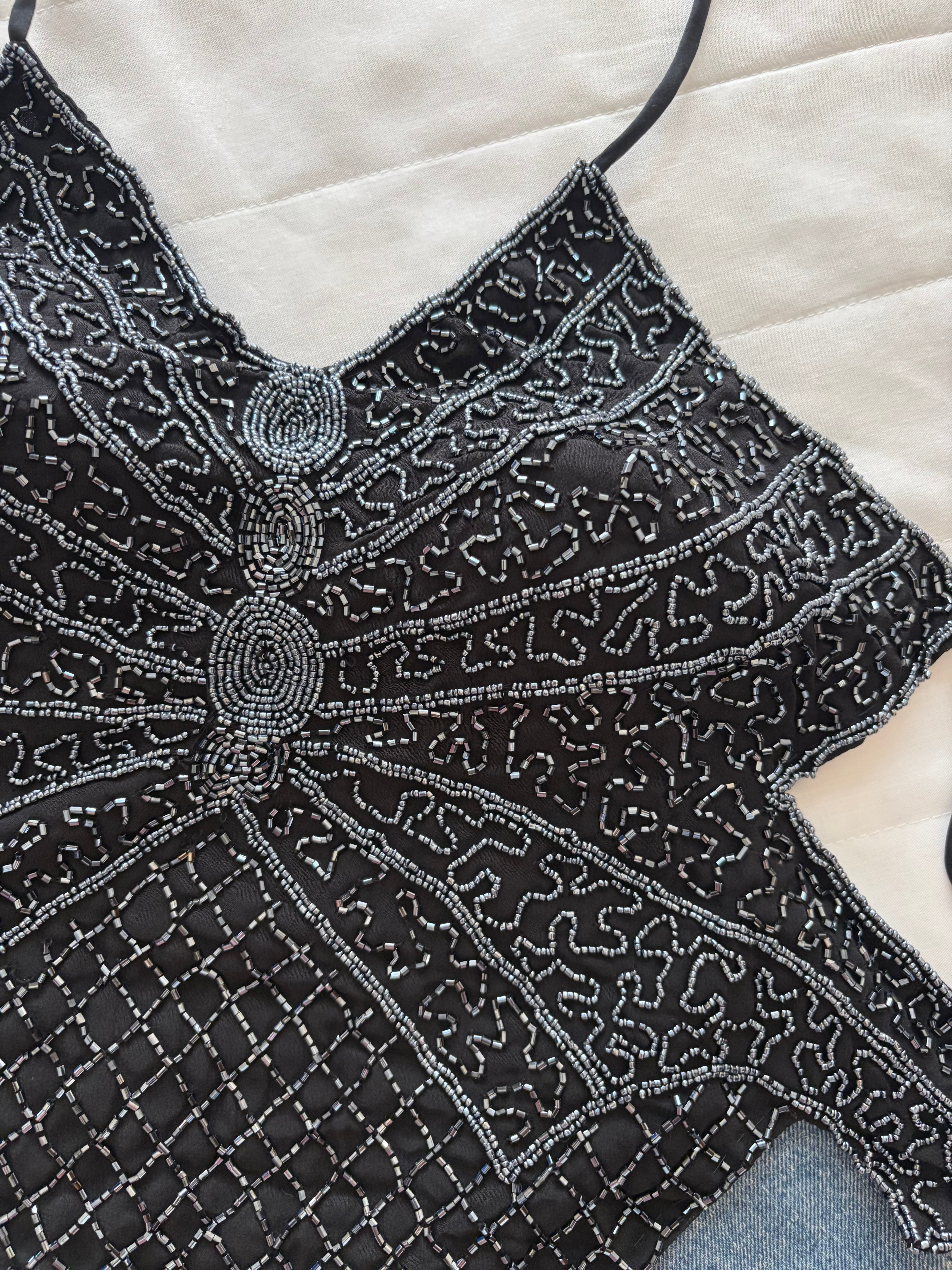 Navy blue beaded top