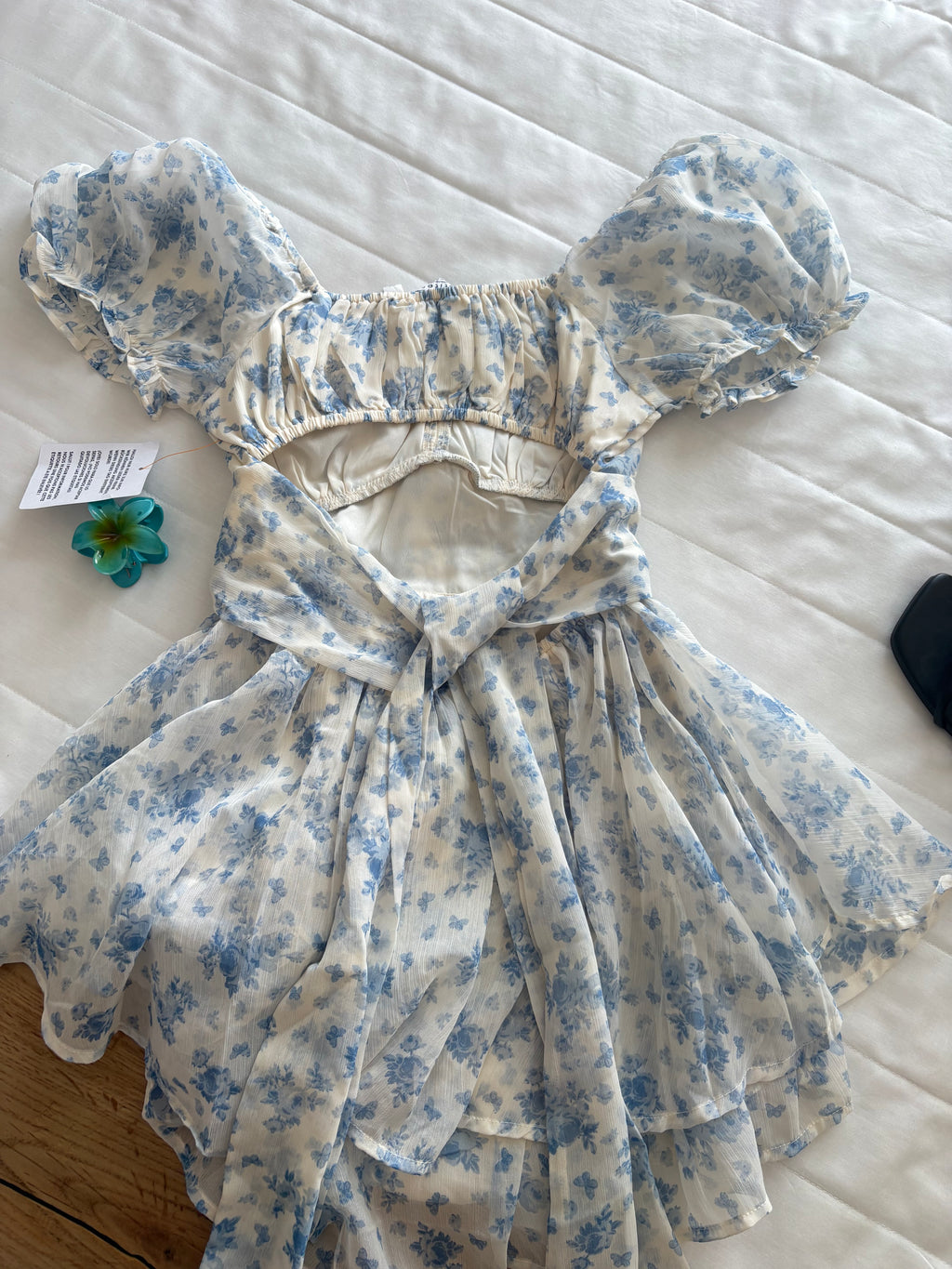 Blue floral romper