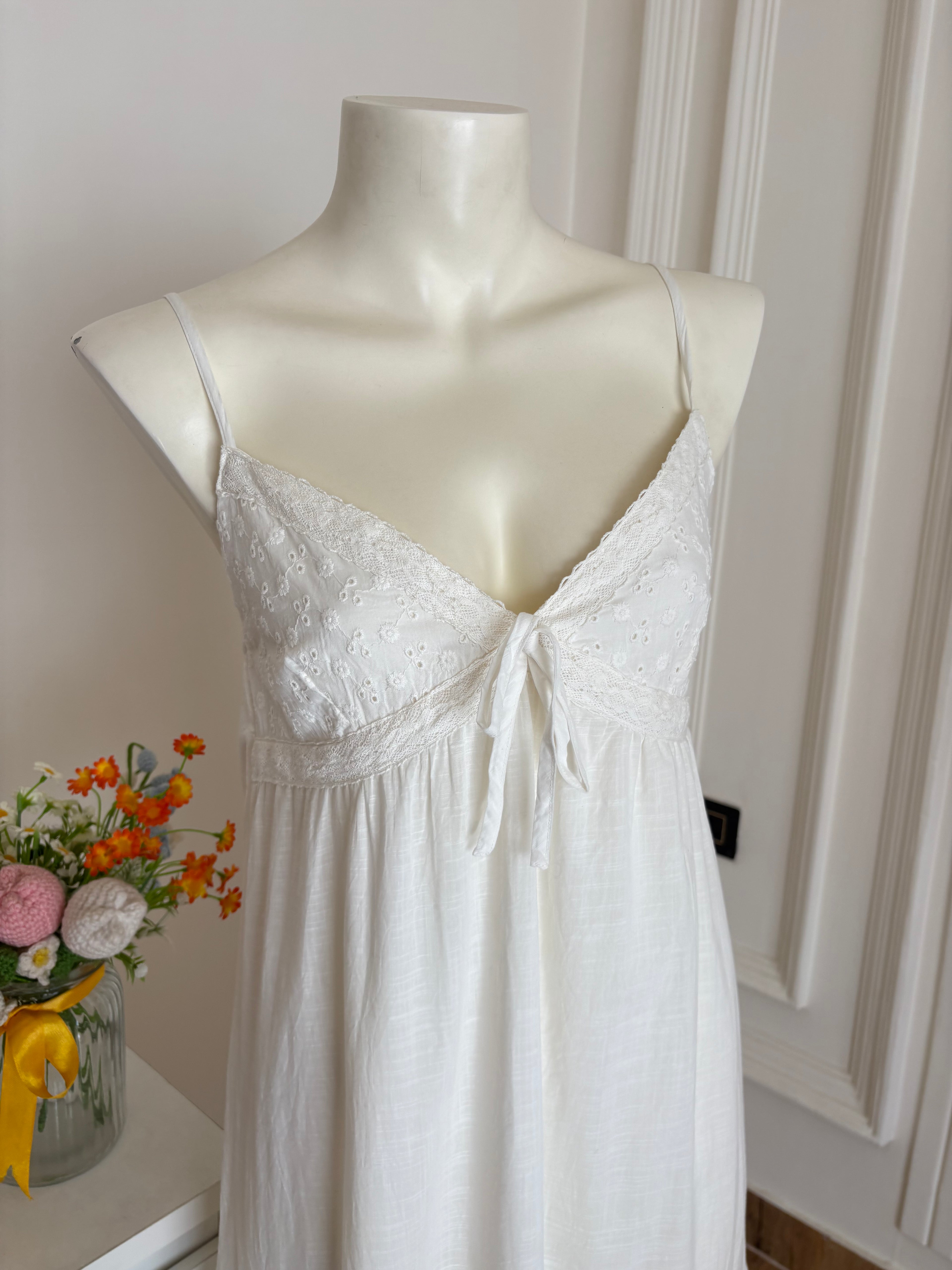 White embroidered cotton dress