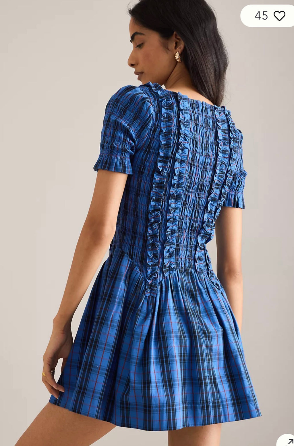 Dark blue plaid dress