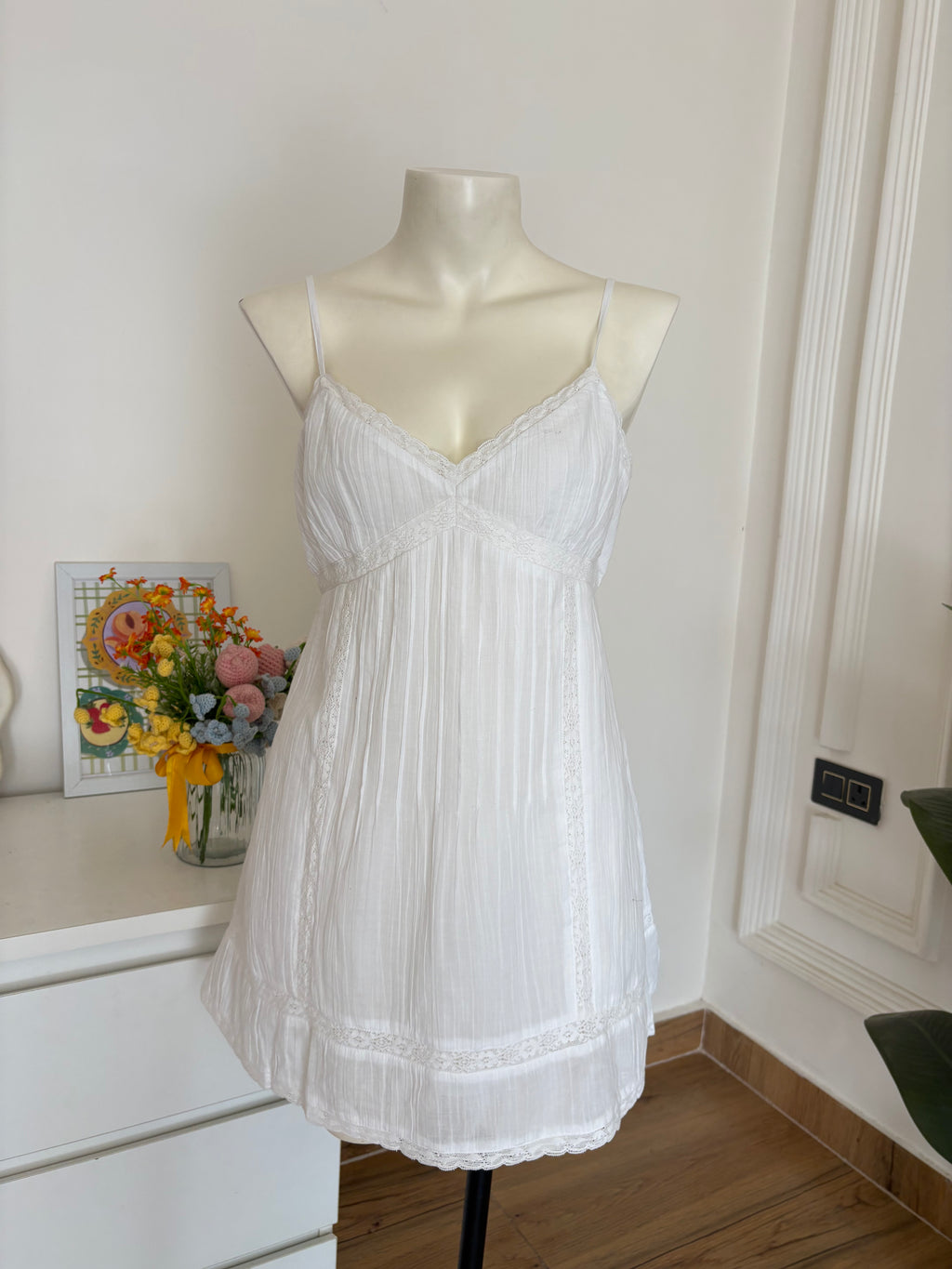 White soft cotton dress