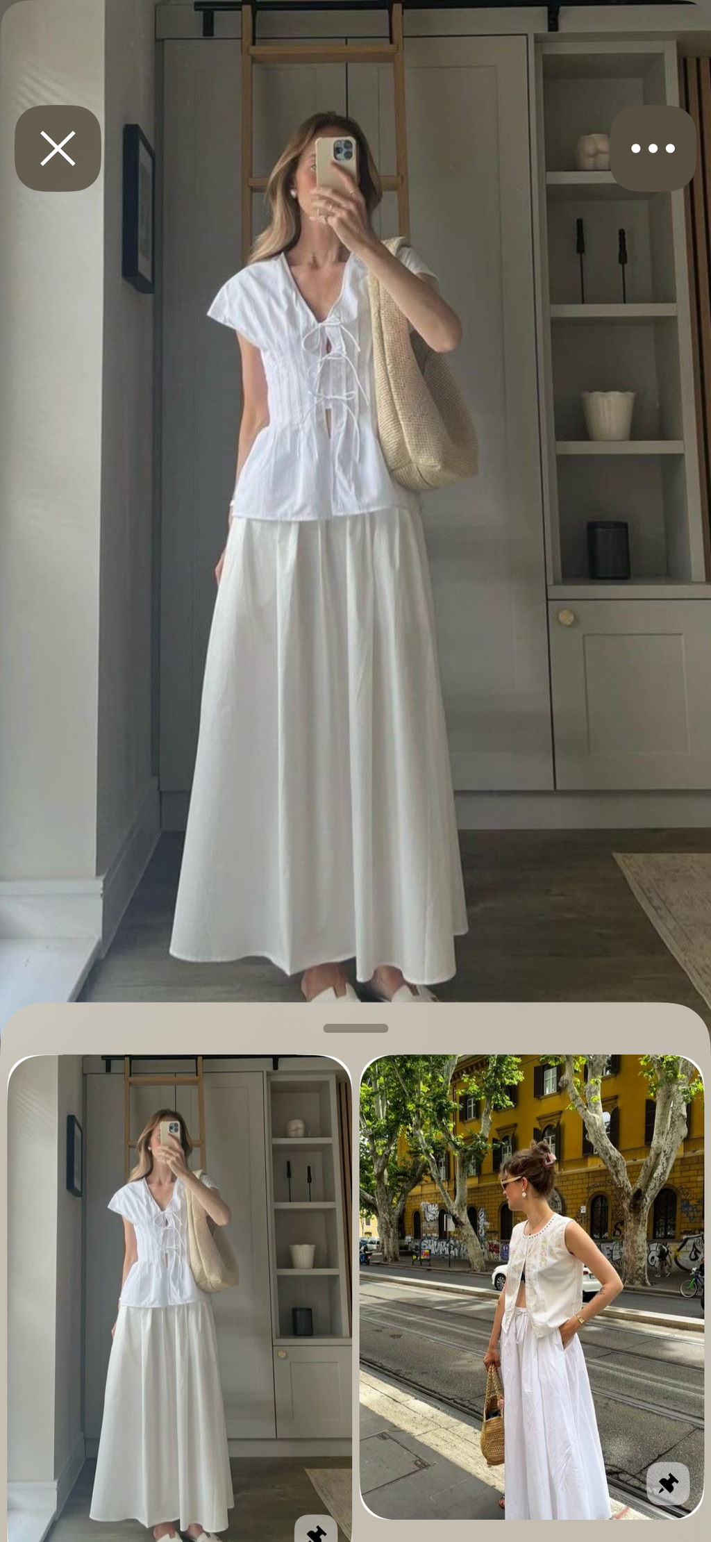 White poplin skirt