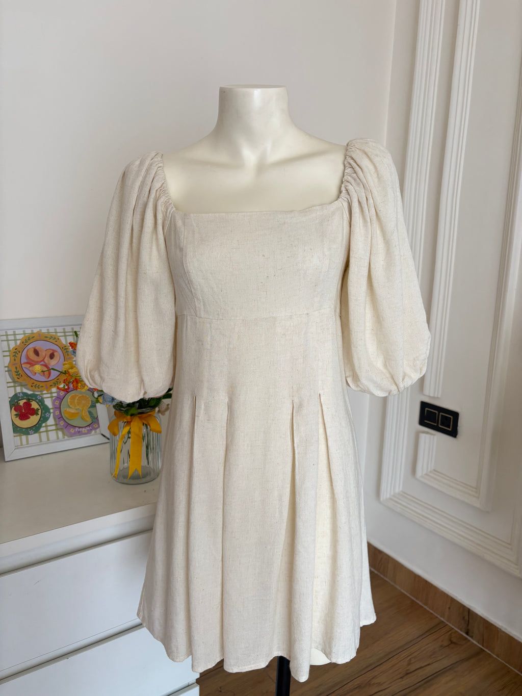 Off white linen dress