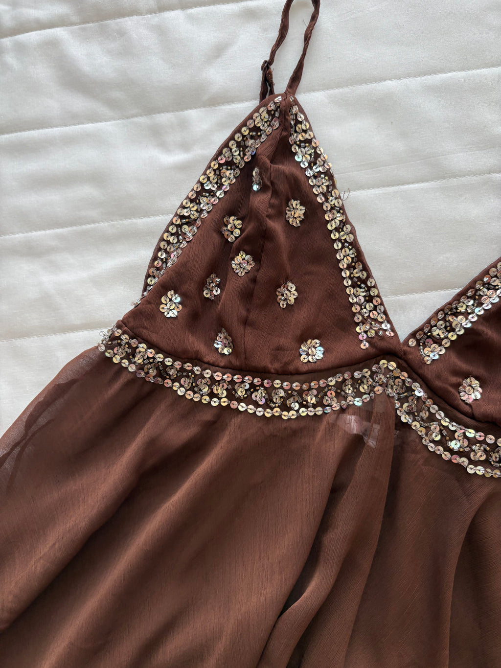 Brown chiffon top