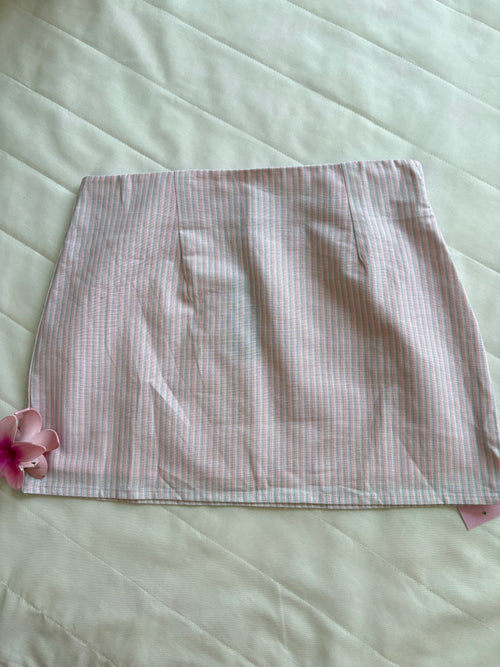 Pink  cotton linen skirt