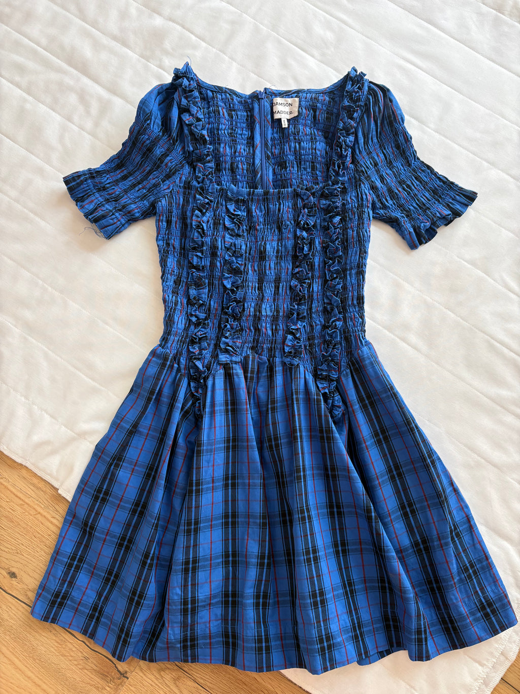 Dark blue plaid dress