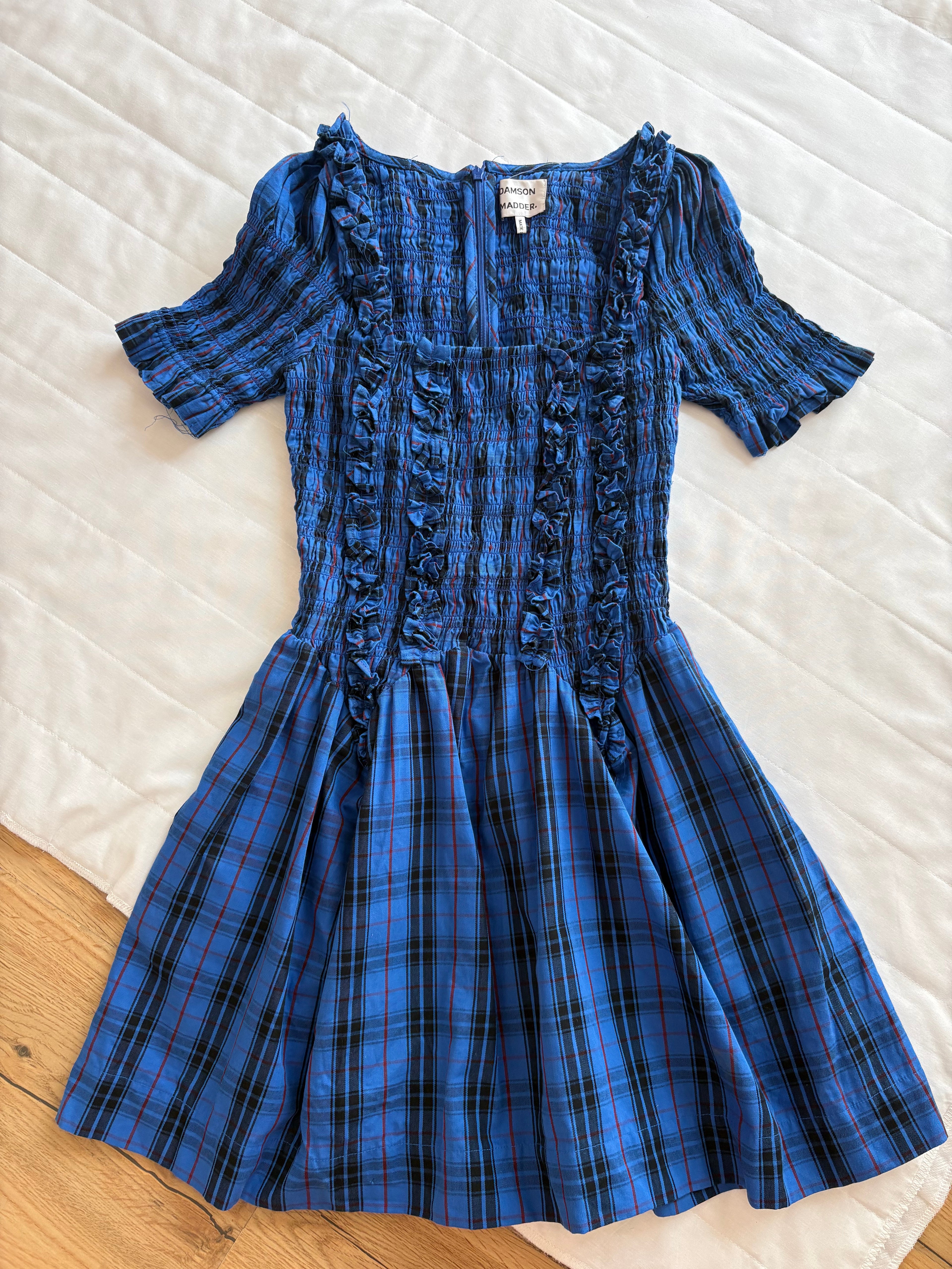 Dark blue plaid dress