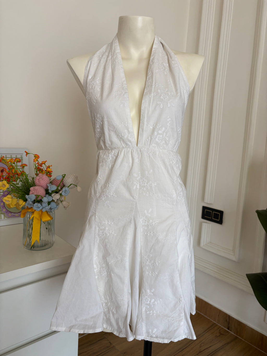 White embroidered small