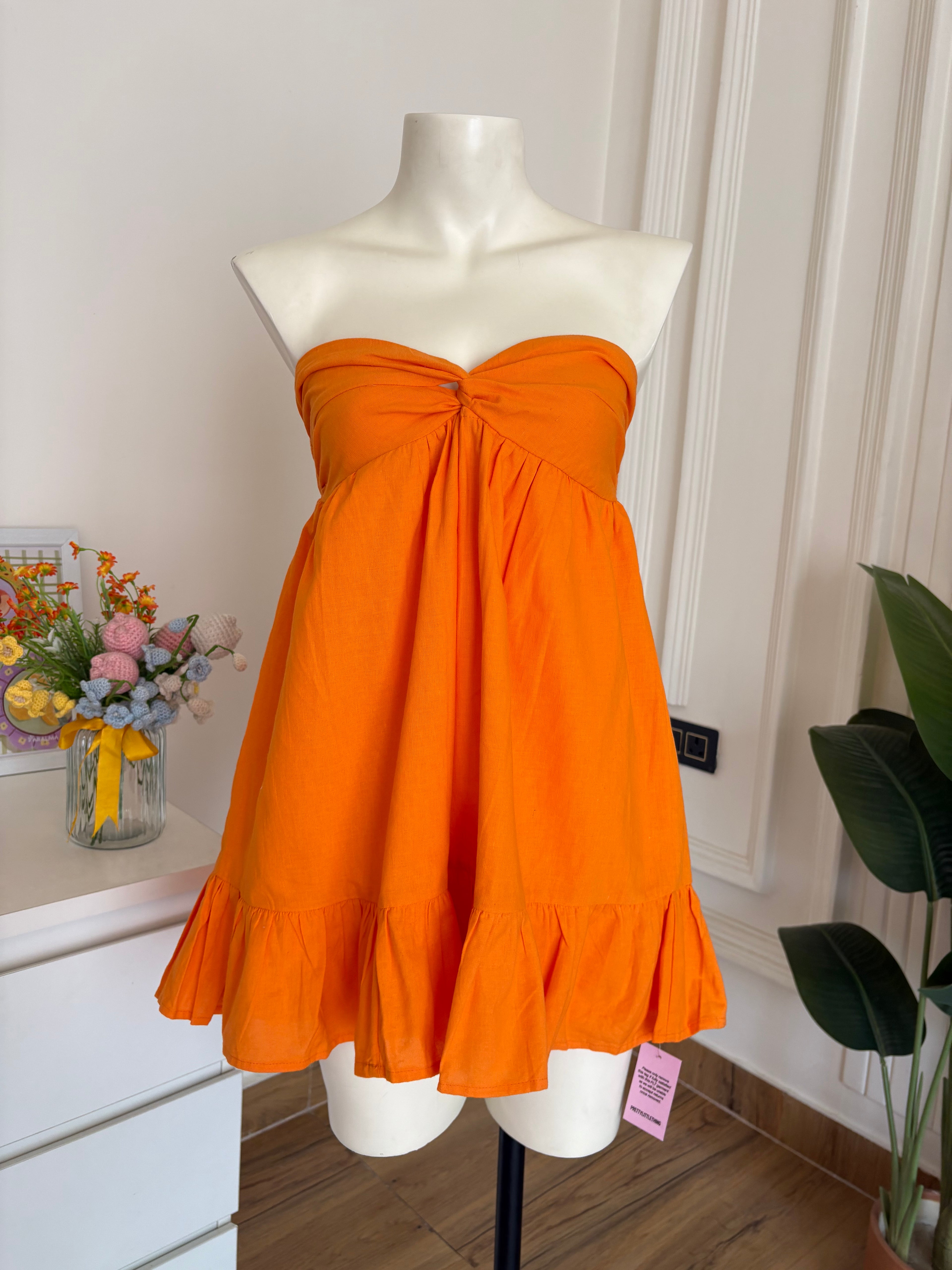 Orange tube dress