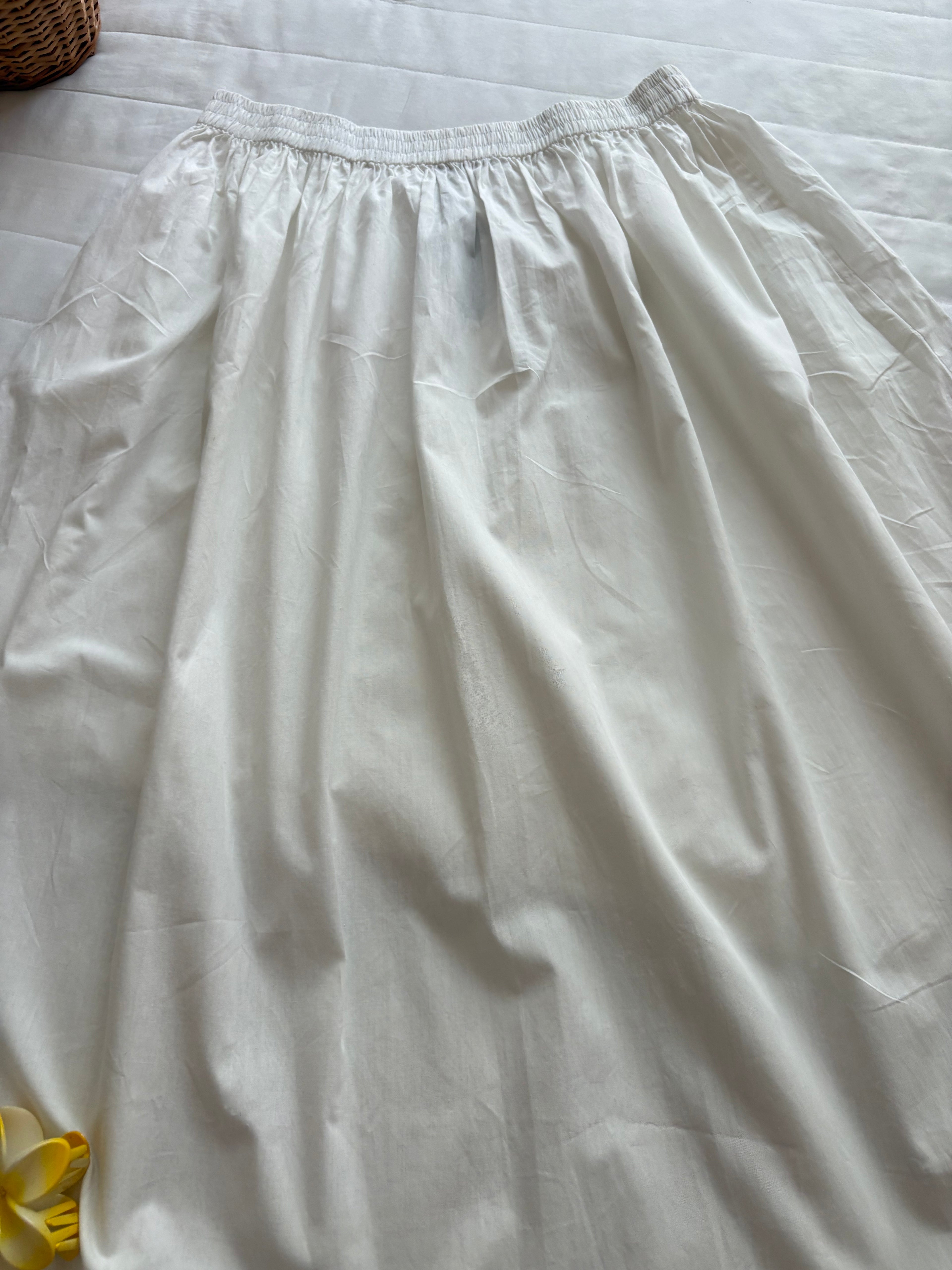 White poplin skirt