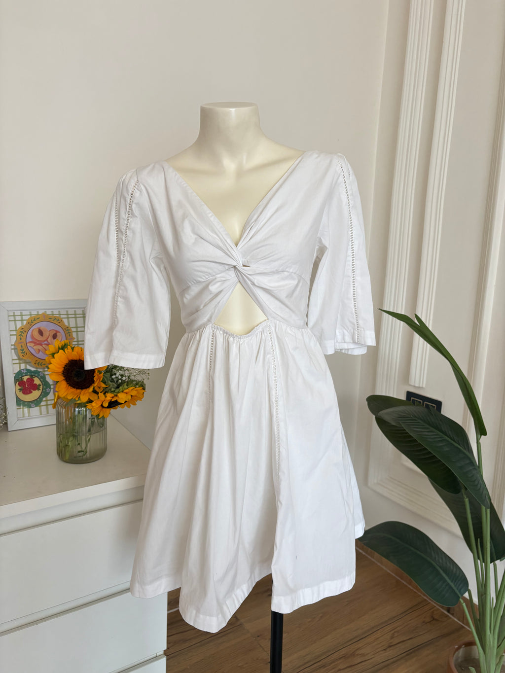 White front design dress