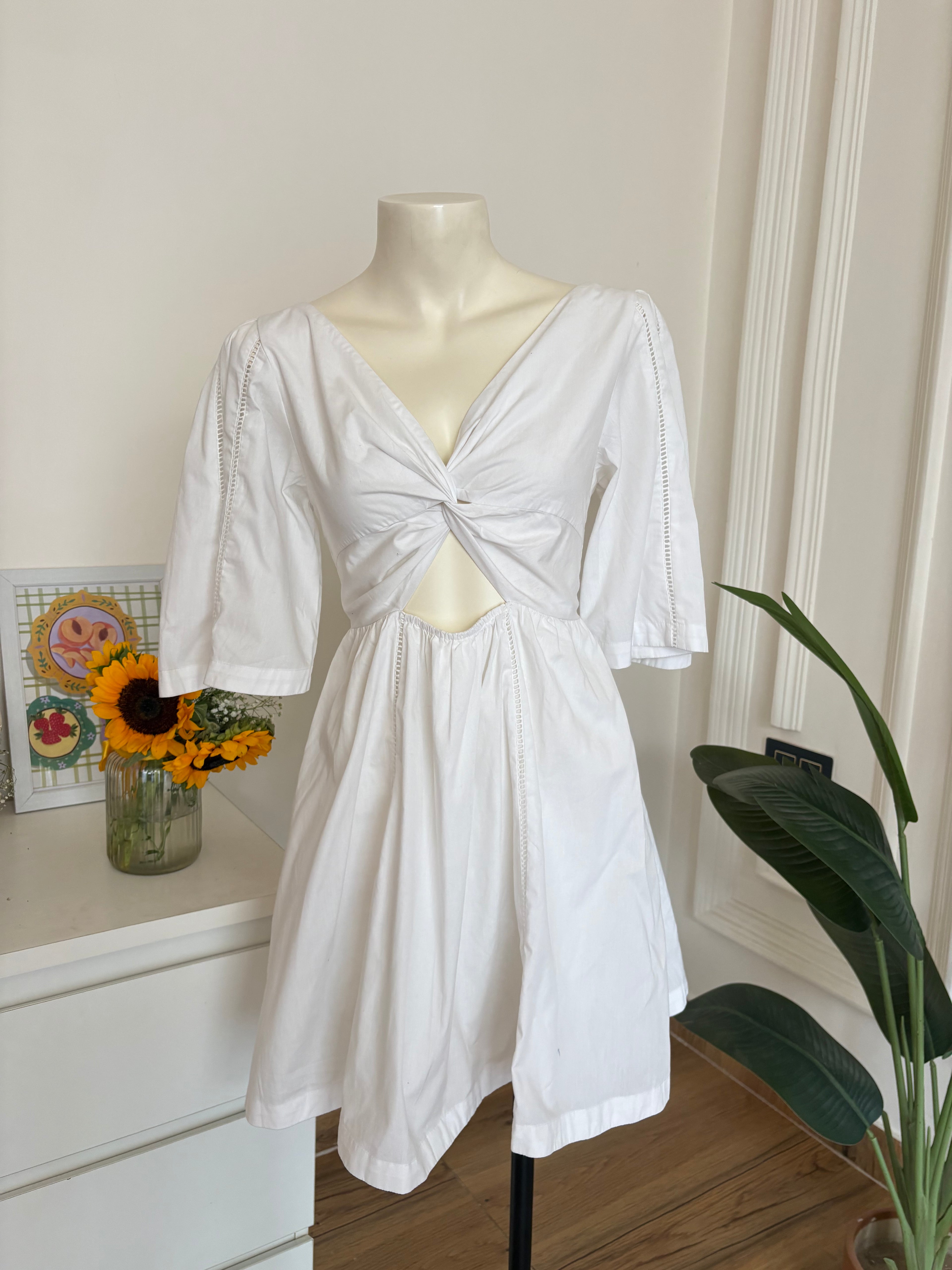 White front design dress