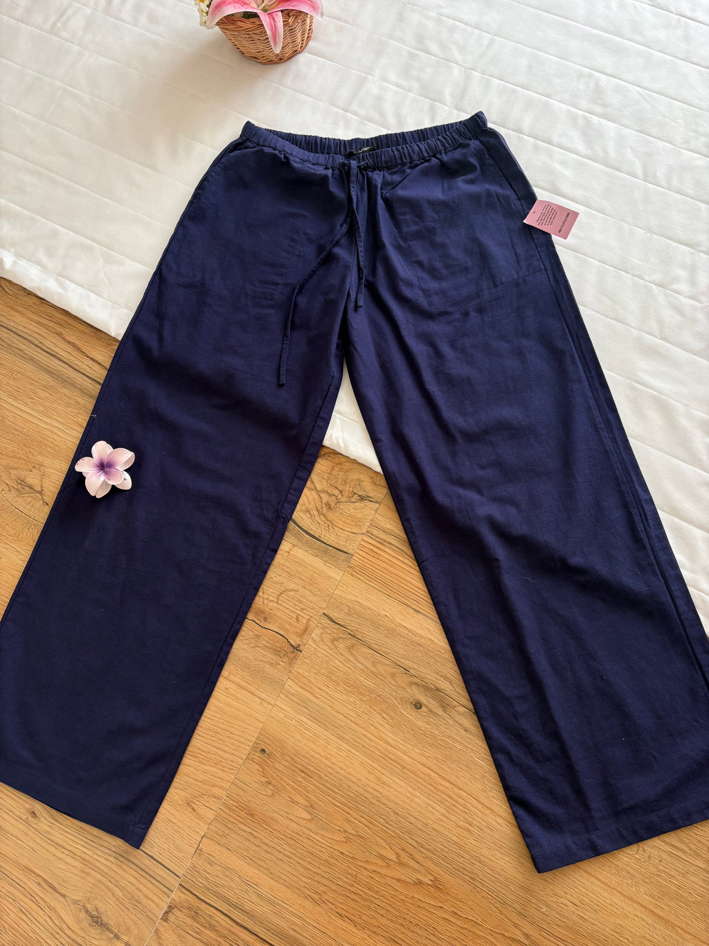 White tube beads top and blue pant(individually sold)