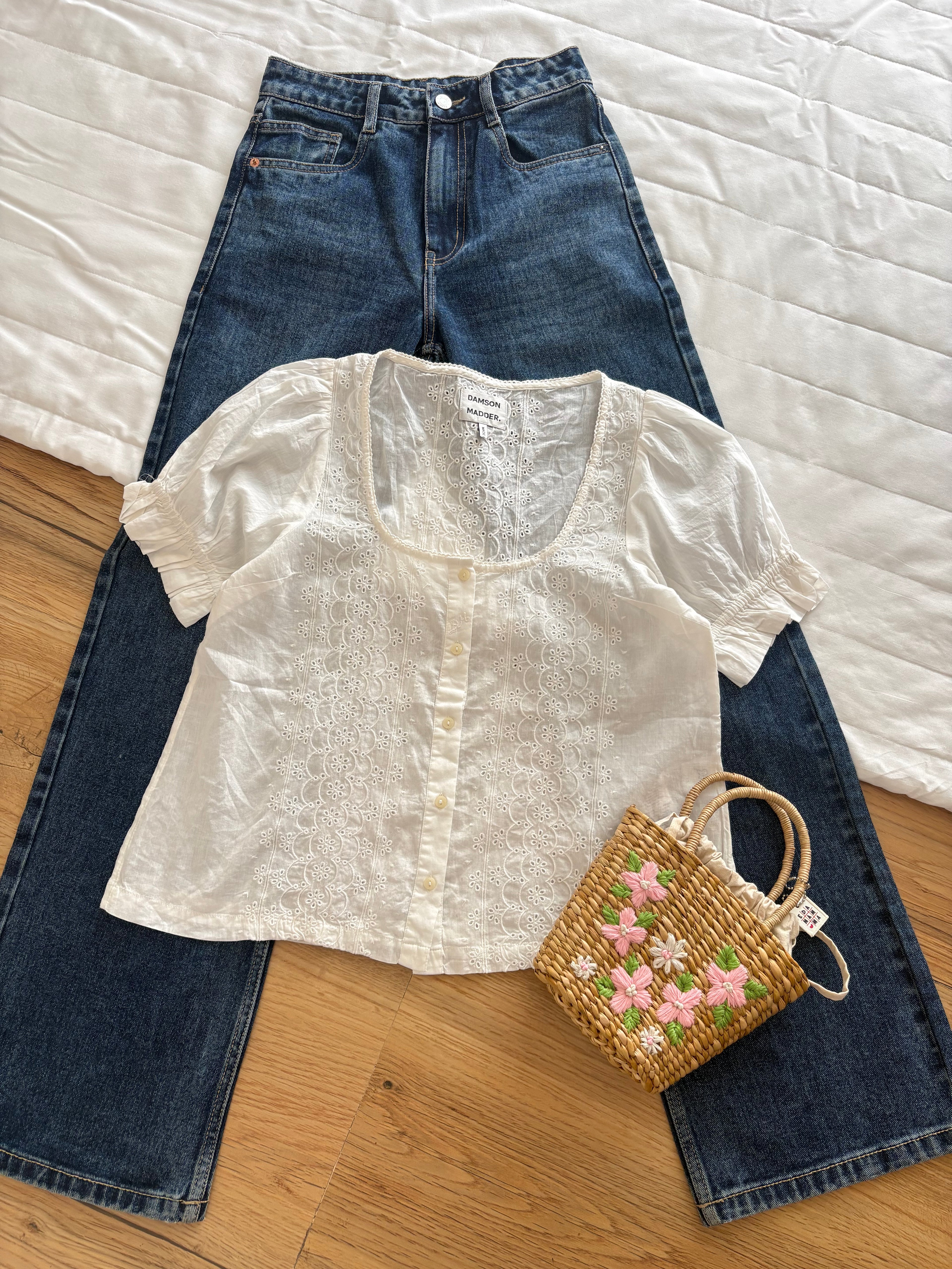 White embroidered shirt