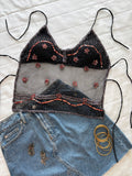 Orange beaded padded top