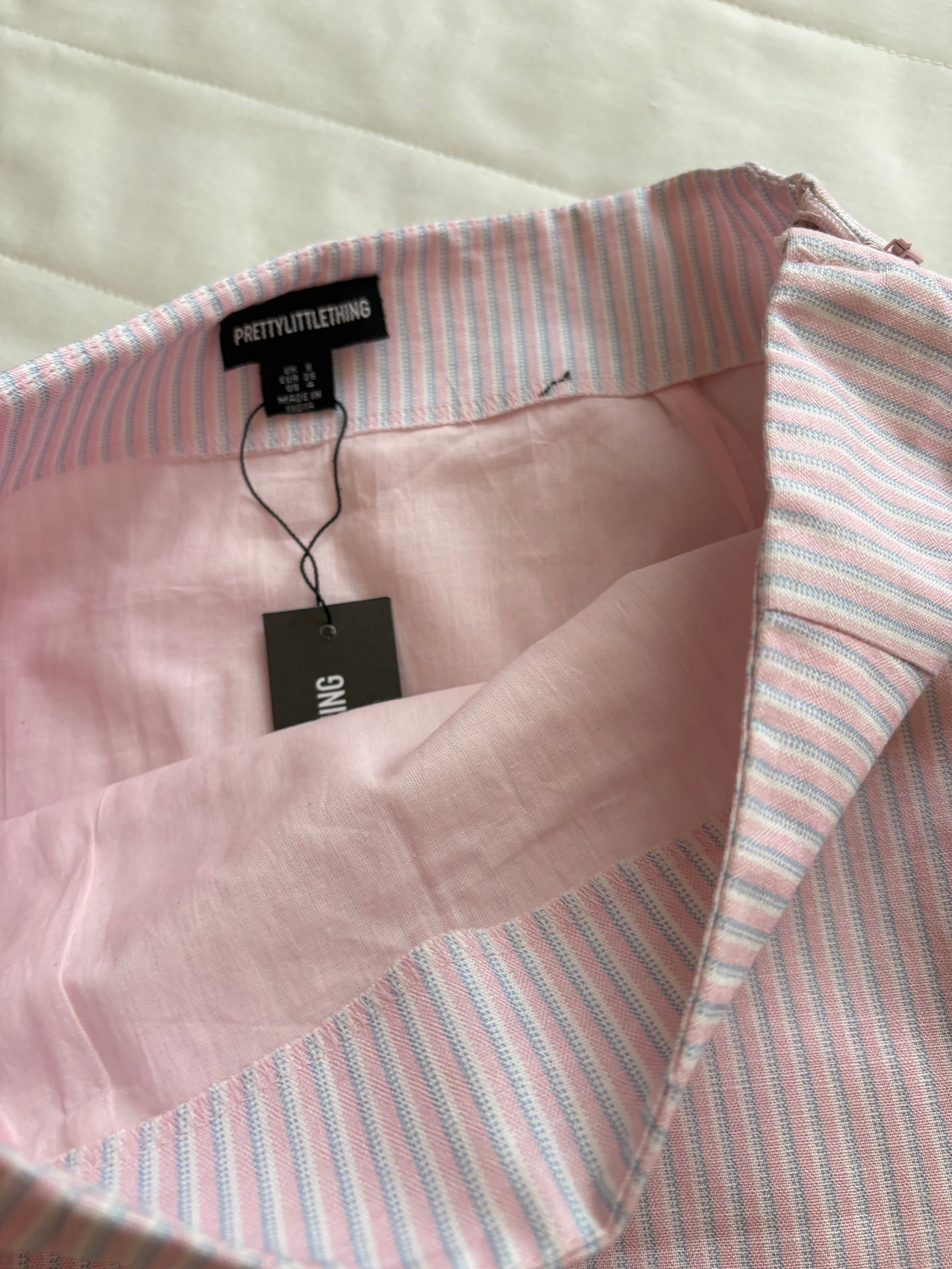 Pink  cotton linen skirt