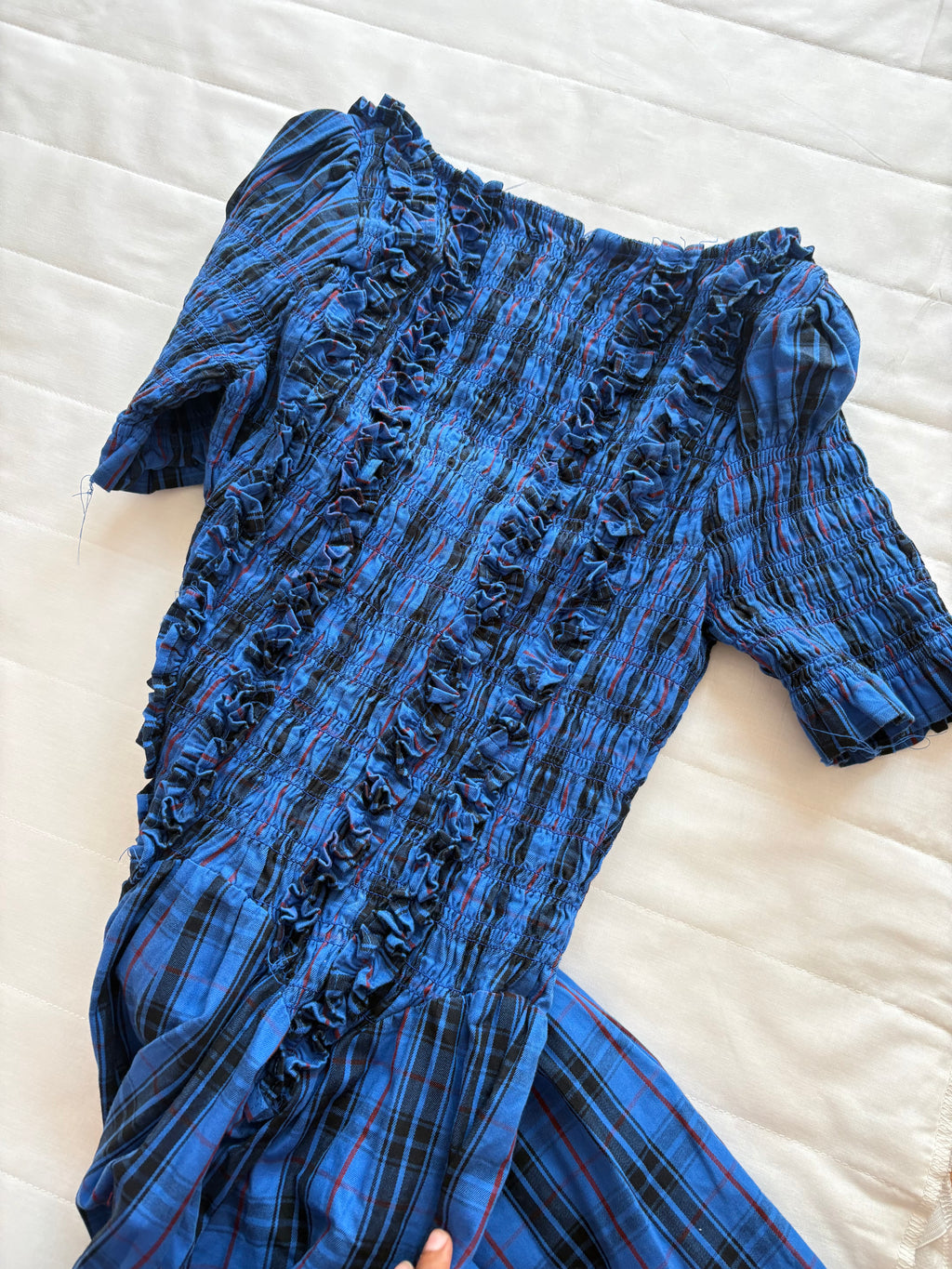 Dark blue plaid dress