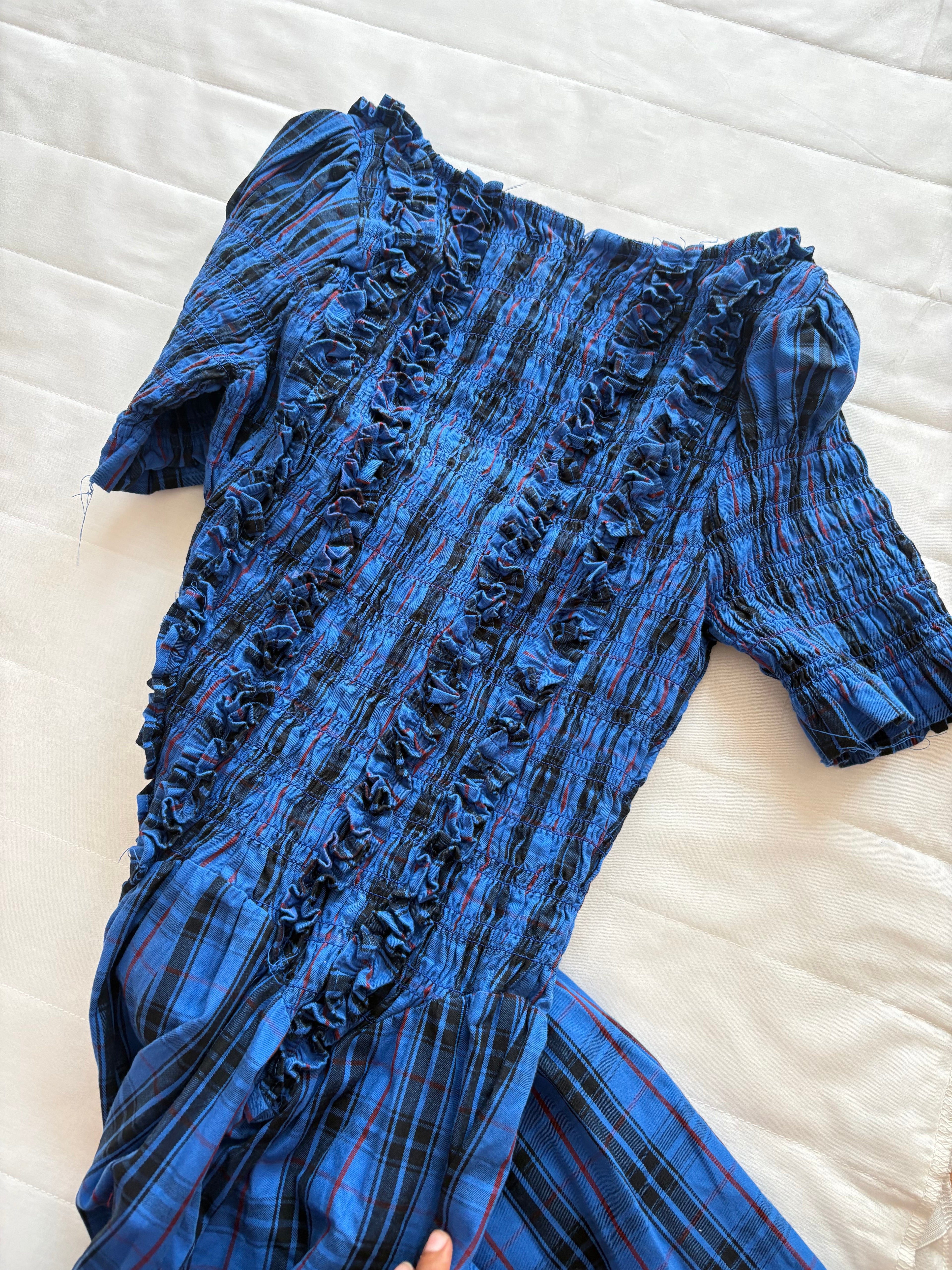 Dark blue plaid dress