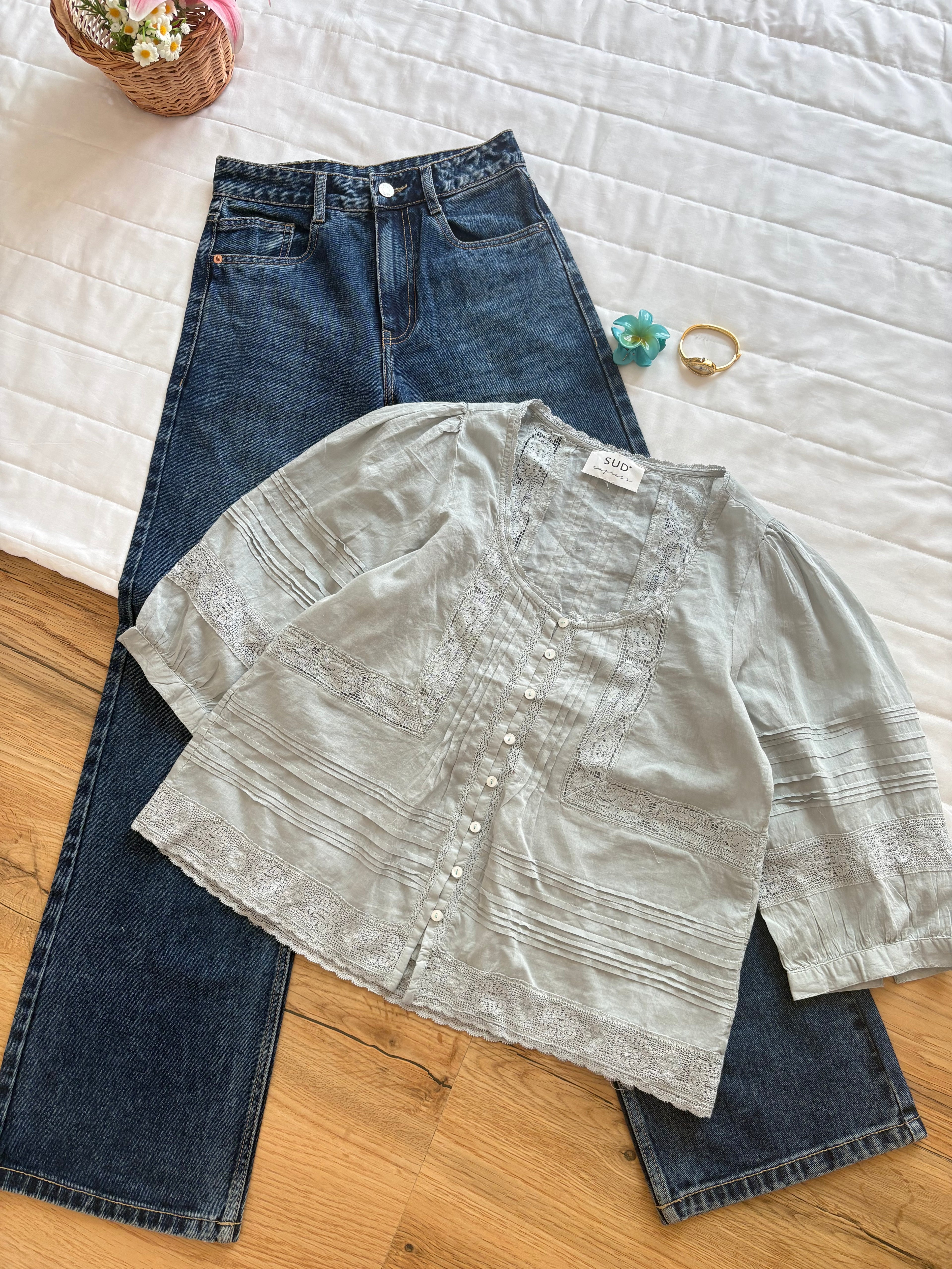 light dull greeinsh top