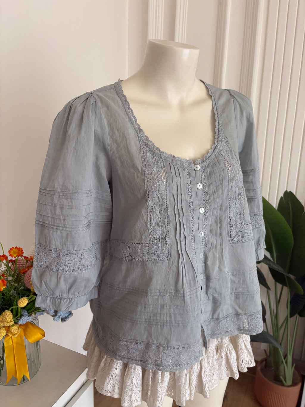 light dull greeinsh top
