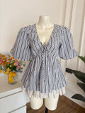 grey stripes top