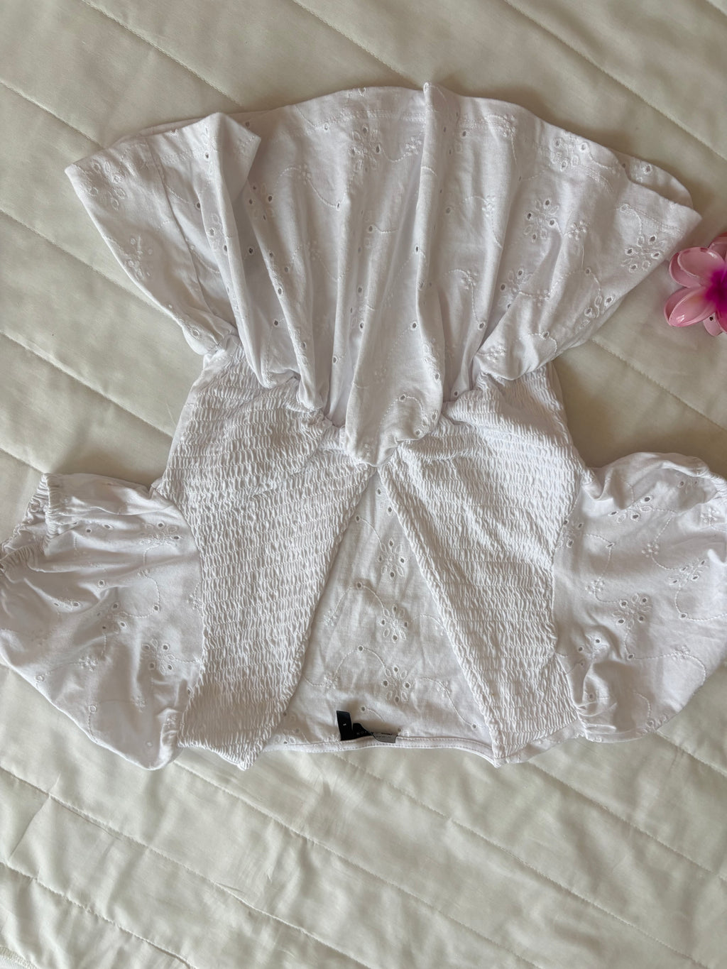 white eyelet tshirt material