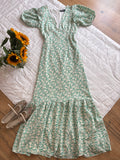 green floral dress