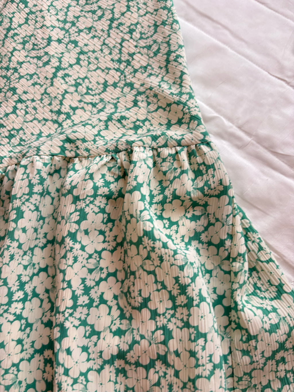 green floral dress