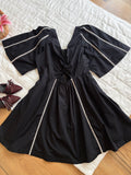 Black embroidered dress