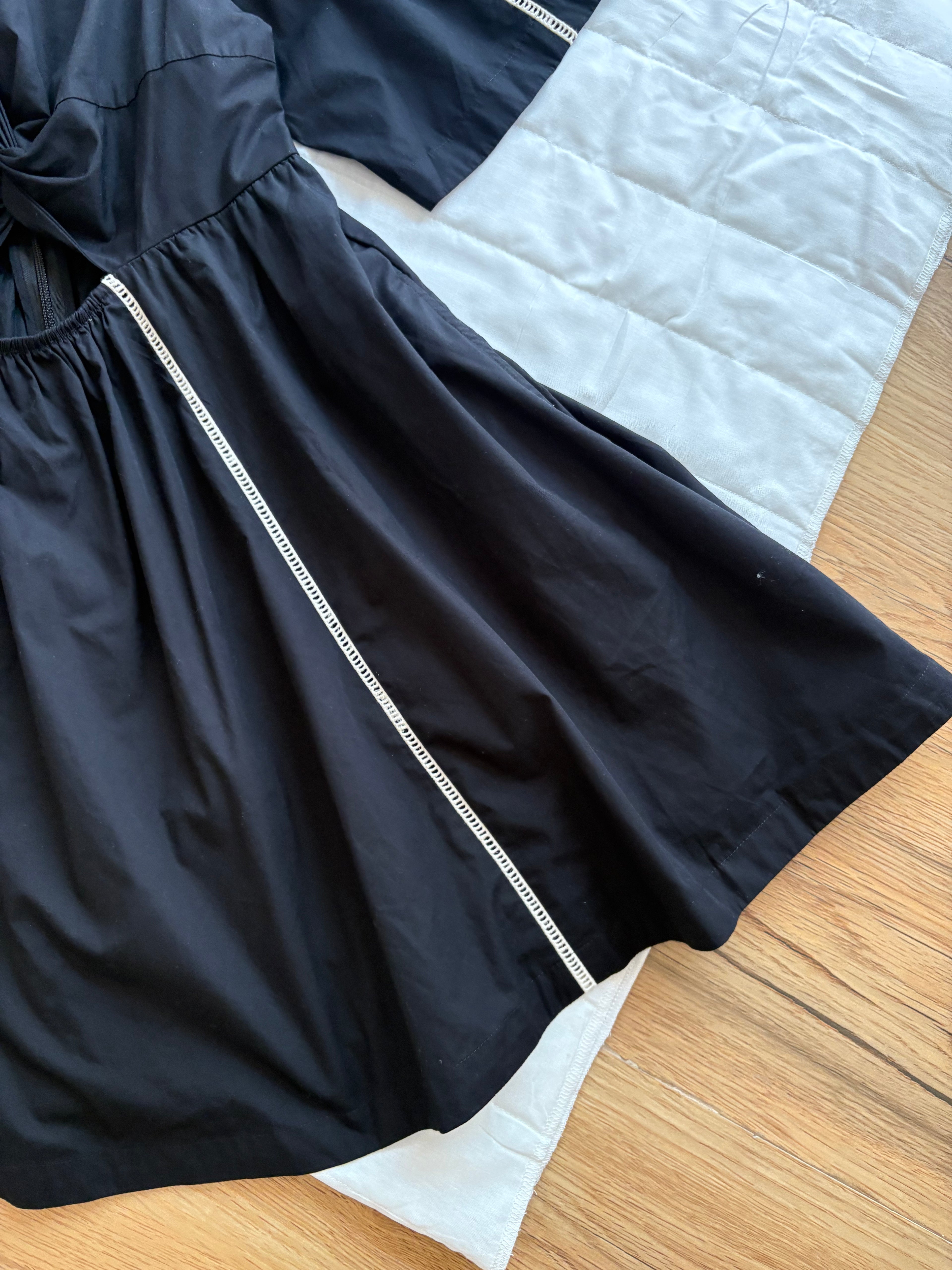 Black embroidered dress