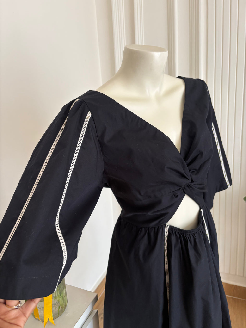 Black embroidered dress