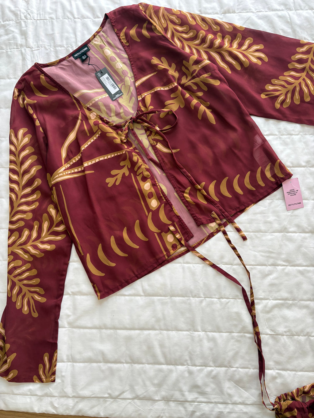 maroon printed top and skirt (individual)