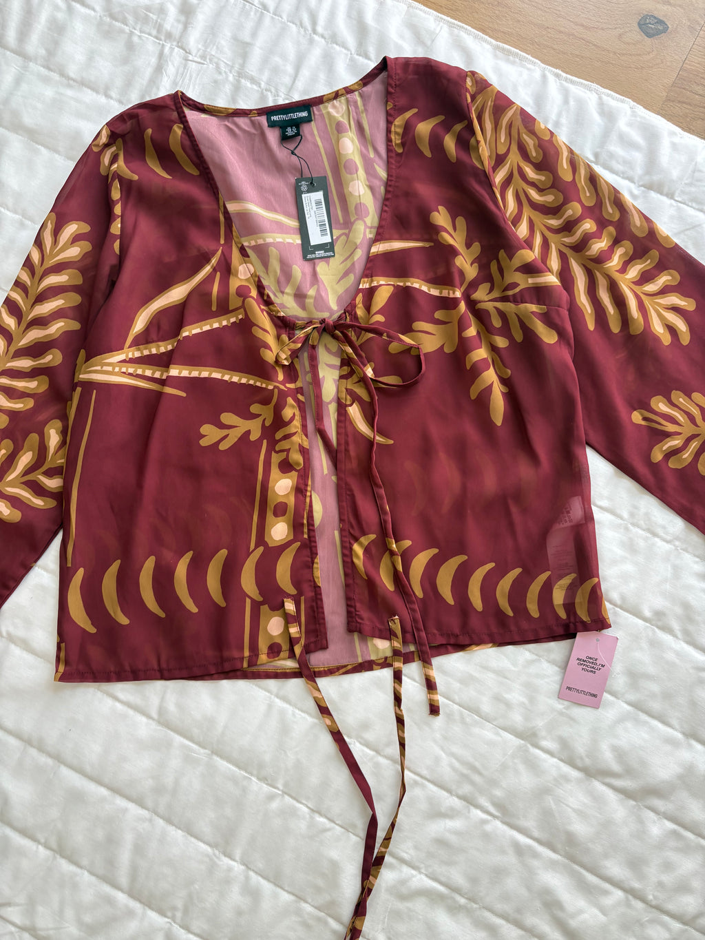 maroon printed top and skirt (individual)