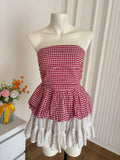 red gingham tube balloon top