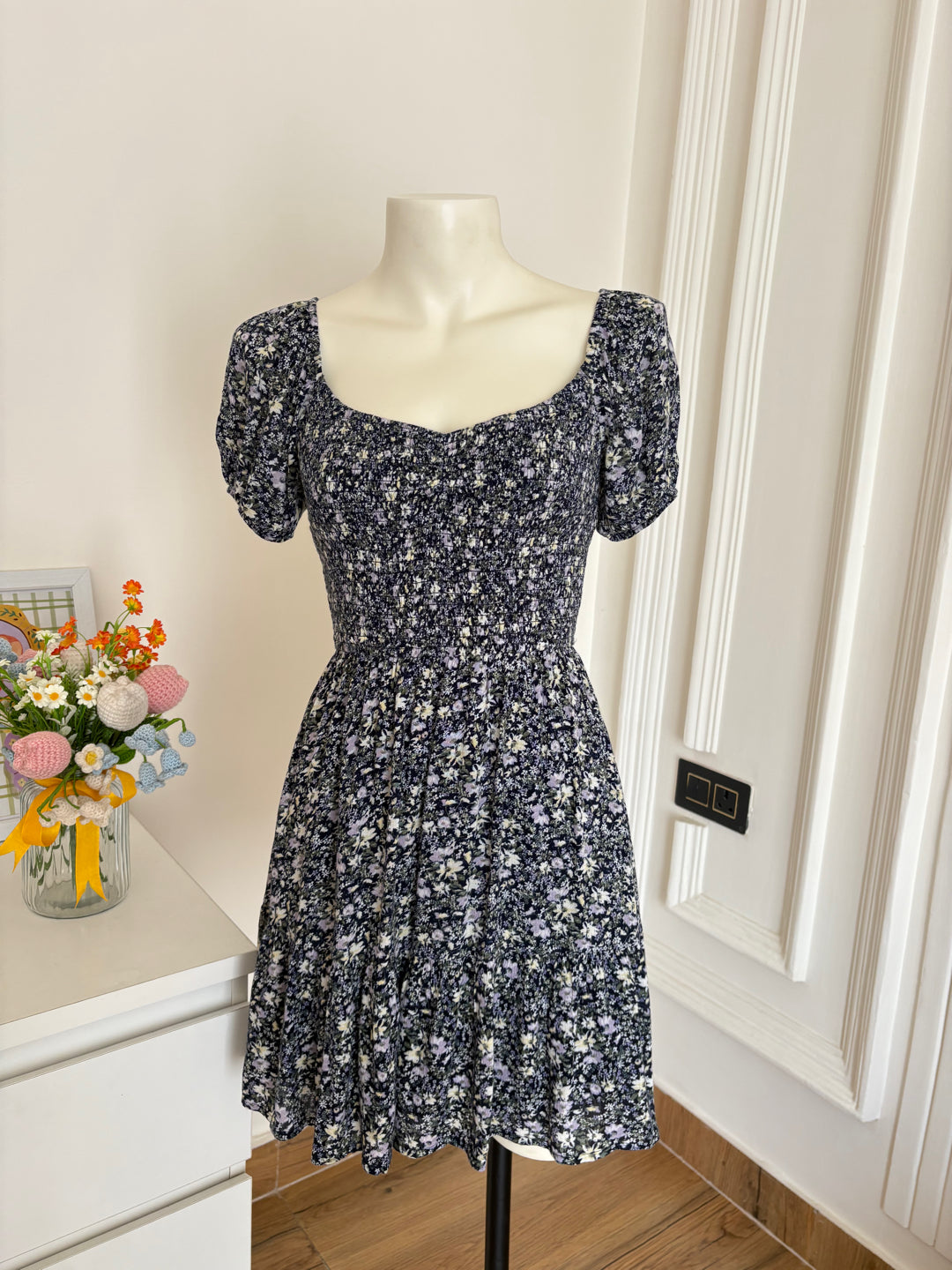black floral dress